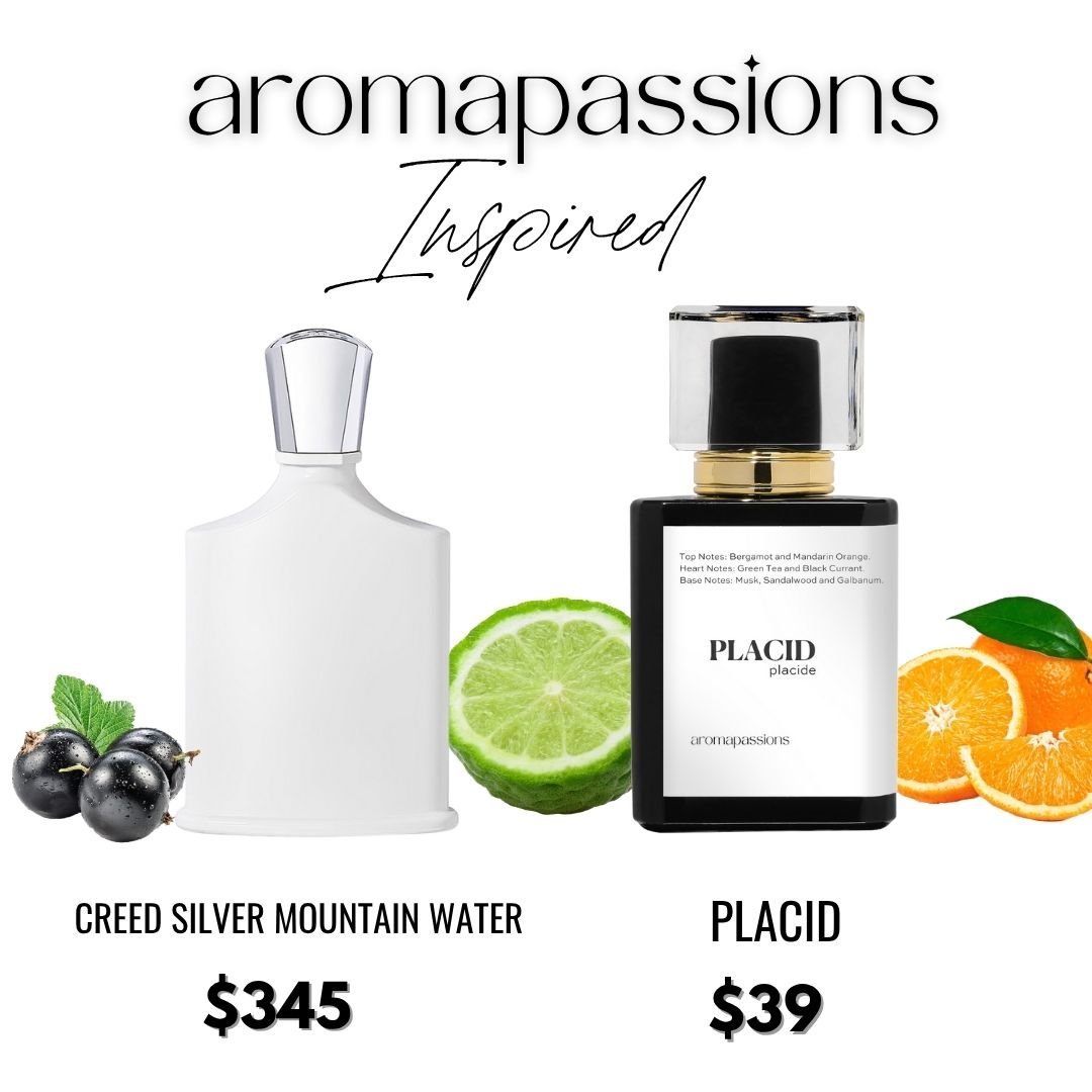 PLACID | Inspired by CREED CREED SILVER MOUNTAIN WATER | Creed Silver Mountain Water Dupe Pheromone Perfume - aromapassions