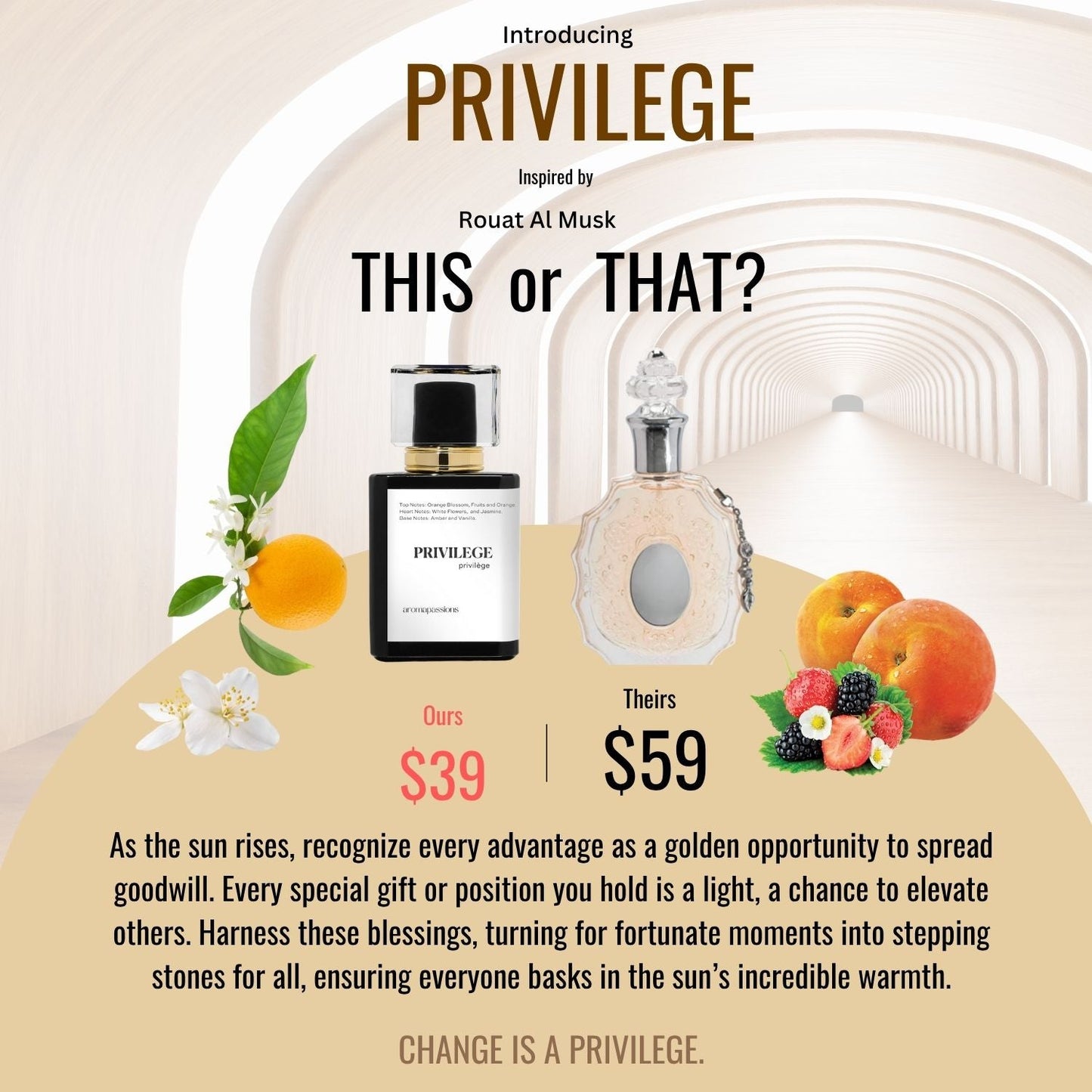 PRIVILEGE | Inspired by LATTAFA ROUAT AL MUSK | Rouat Al Musk Dupe Pheromone Perfume - aromapassions