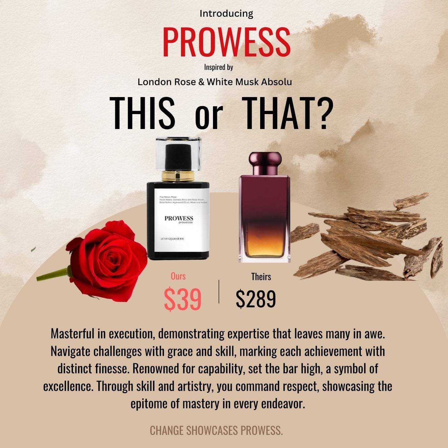 PROWESS | Inspired by JO MALONE LONDON ROSE & WHITE MUSK ABSOLU | London Rose & White Musk Absolu Dupe Pheromone Perfume - aromapassions