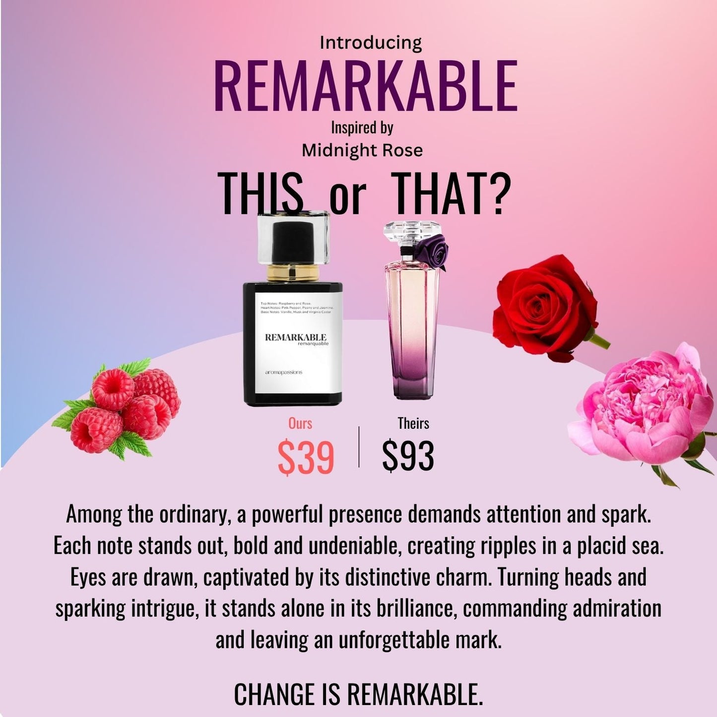 REMARKABLE | Inspired by LANCOME TRESOR MIDNIGHT ROSE | Tresor Midnight Rose Dupe Pheromone Perfume - aromapassions