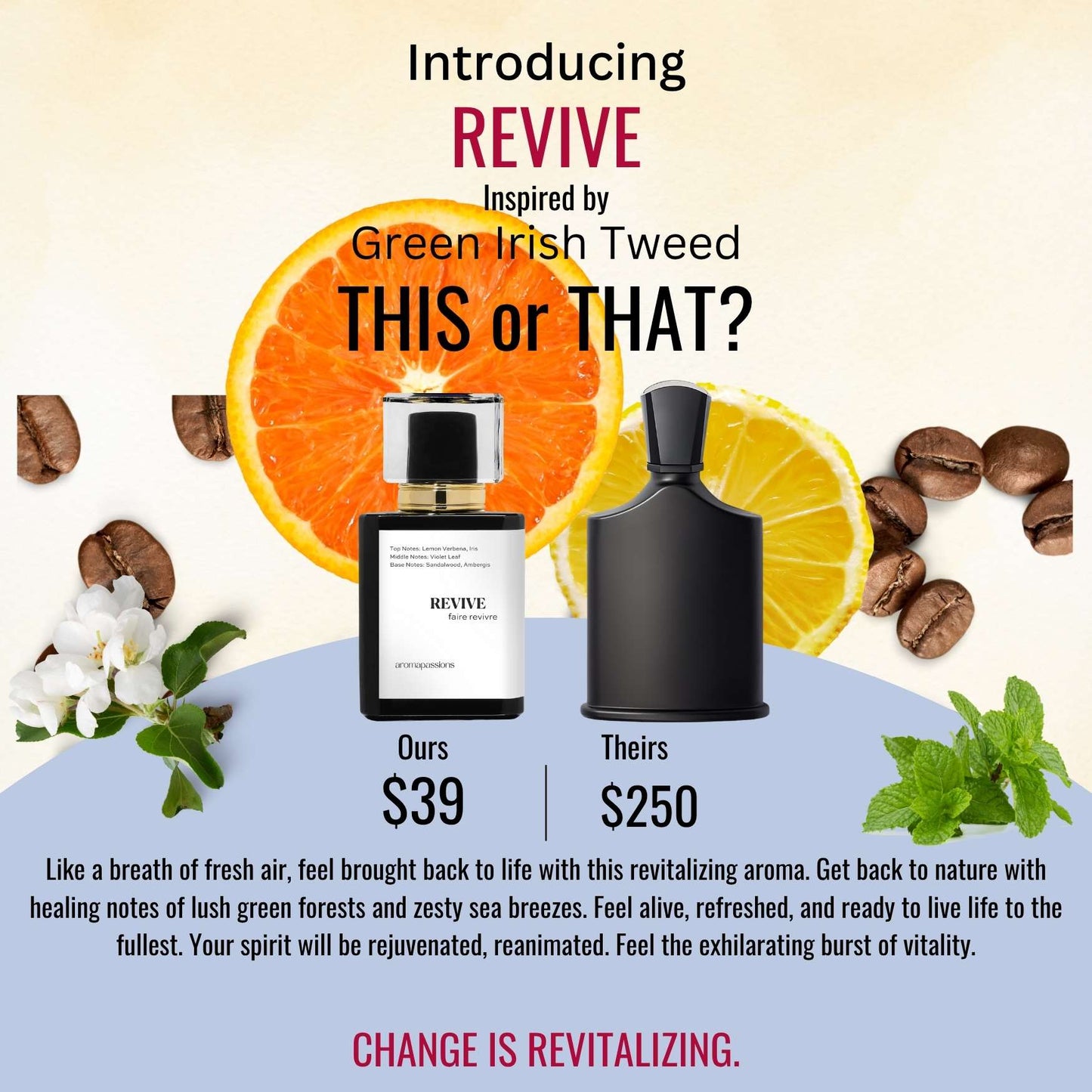 REVIVE | Inspired by CREED GREEN IRISH TWEED | Green Irish Tweed Dupe Pheromone Perfume - aromapassions