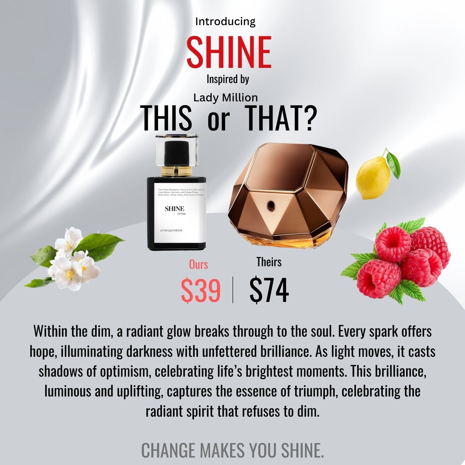 SHINE | Inspired by PACO RABANNE LADY MILLION | Lady Million Dupe Pheromone Perfume - aromapassions