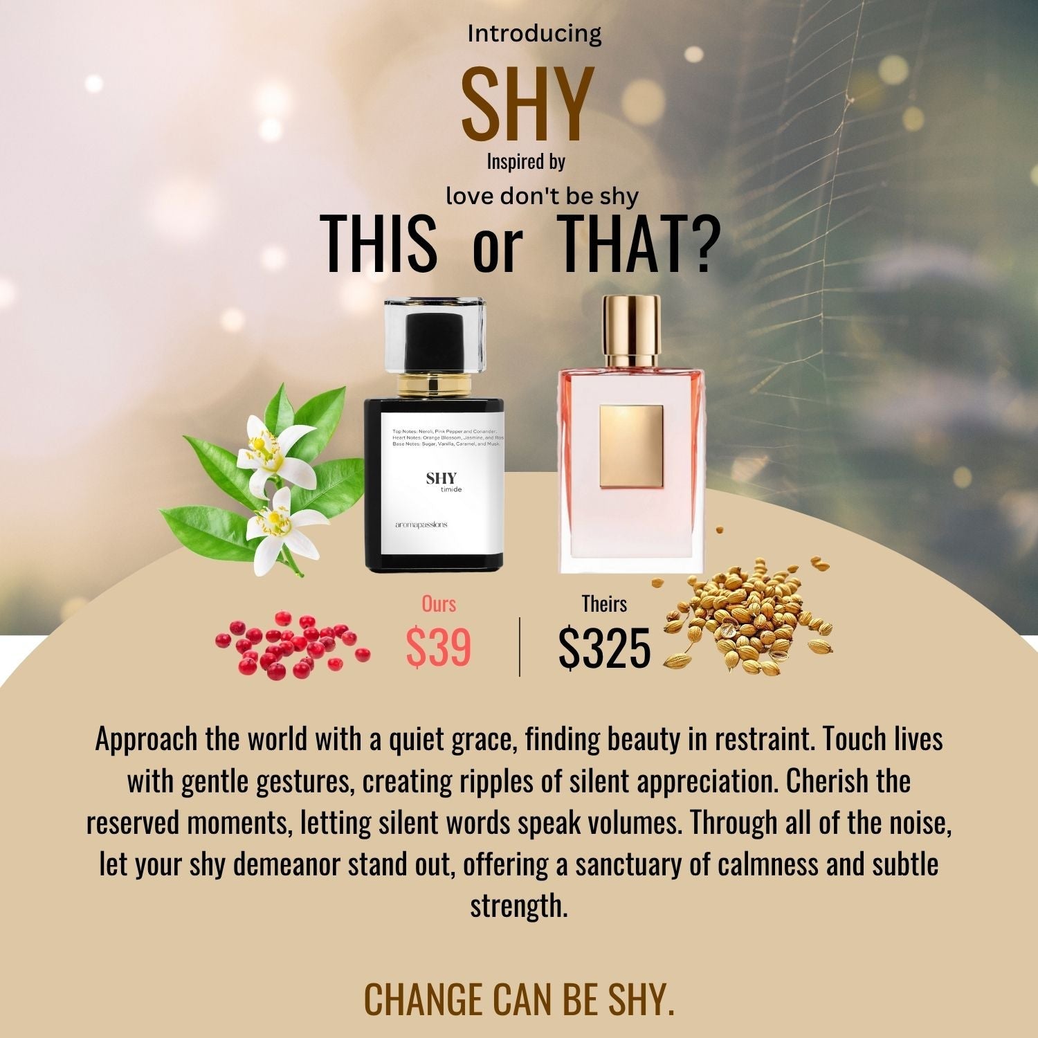 SHY | Inspired by BY - KILIAN KILIAN LOVE DON'T BE SHY | kilian love don't be shy Dupe Pheromone Perfume - aromapassions