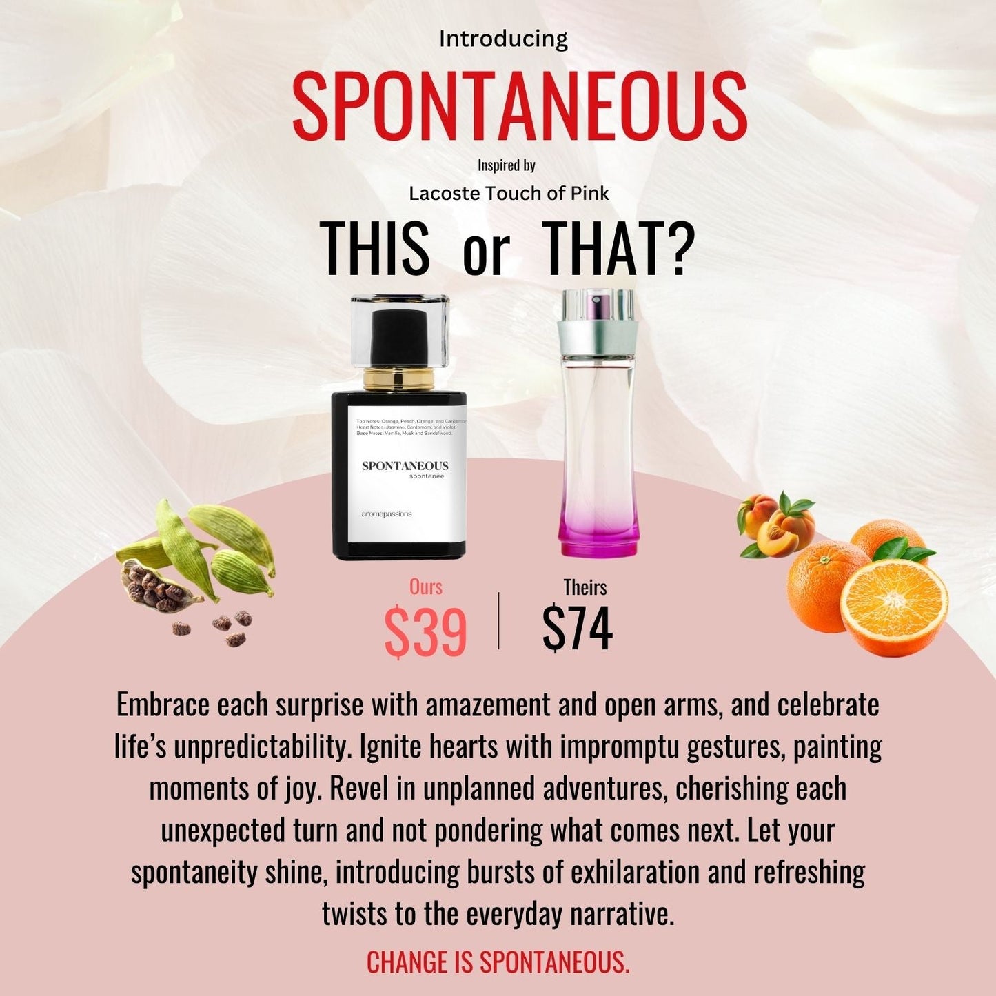 SPONTANEOUS | Inspired by LACOSTE - FRAGRANCES LACOSTE TOUCH OF PINK | Lacoste Touch of Pink Dupe Pheromone Perfume - aromapassions