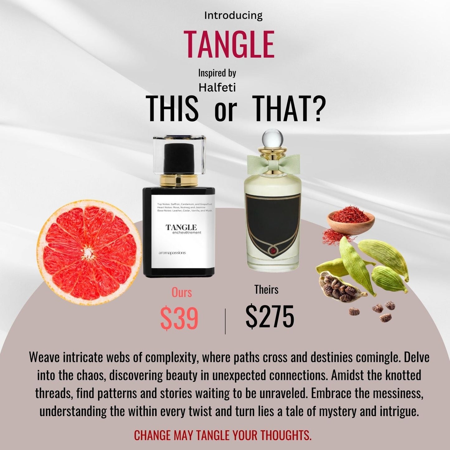 TANGLE | Inspired by PENHALIGON'S HALFETI | Halfeti Dupe Pheromone Perfume - aromapassions