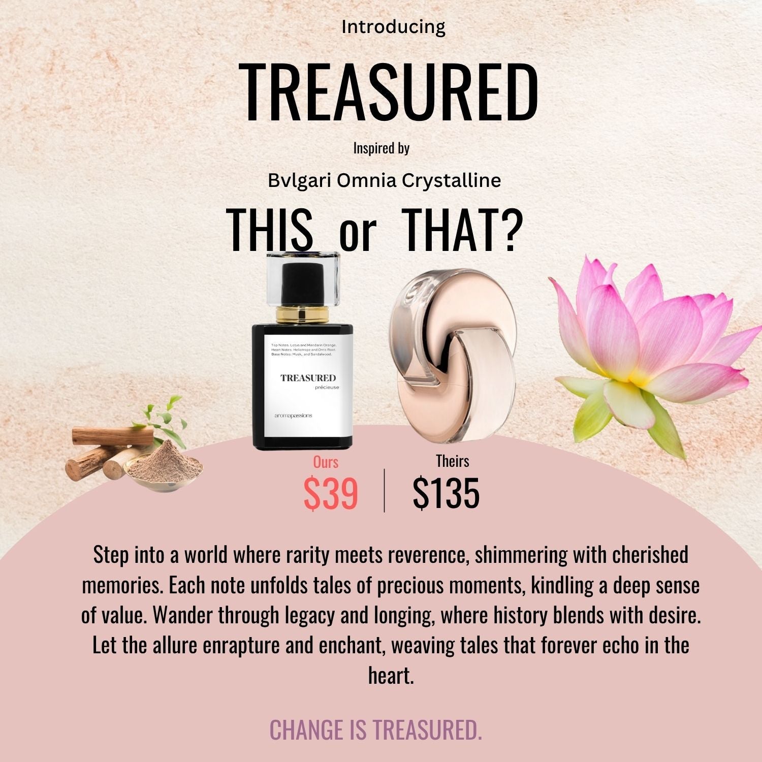 TREASURED | Inspired by BVLGARI OMNIA CRYSTALLINE | Omnia Crystalline Dupe Pheromone Perfume - aromapassions