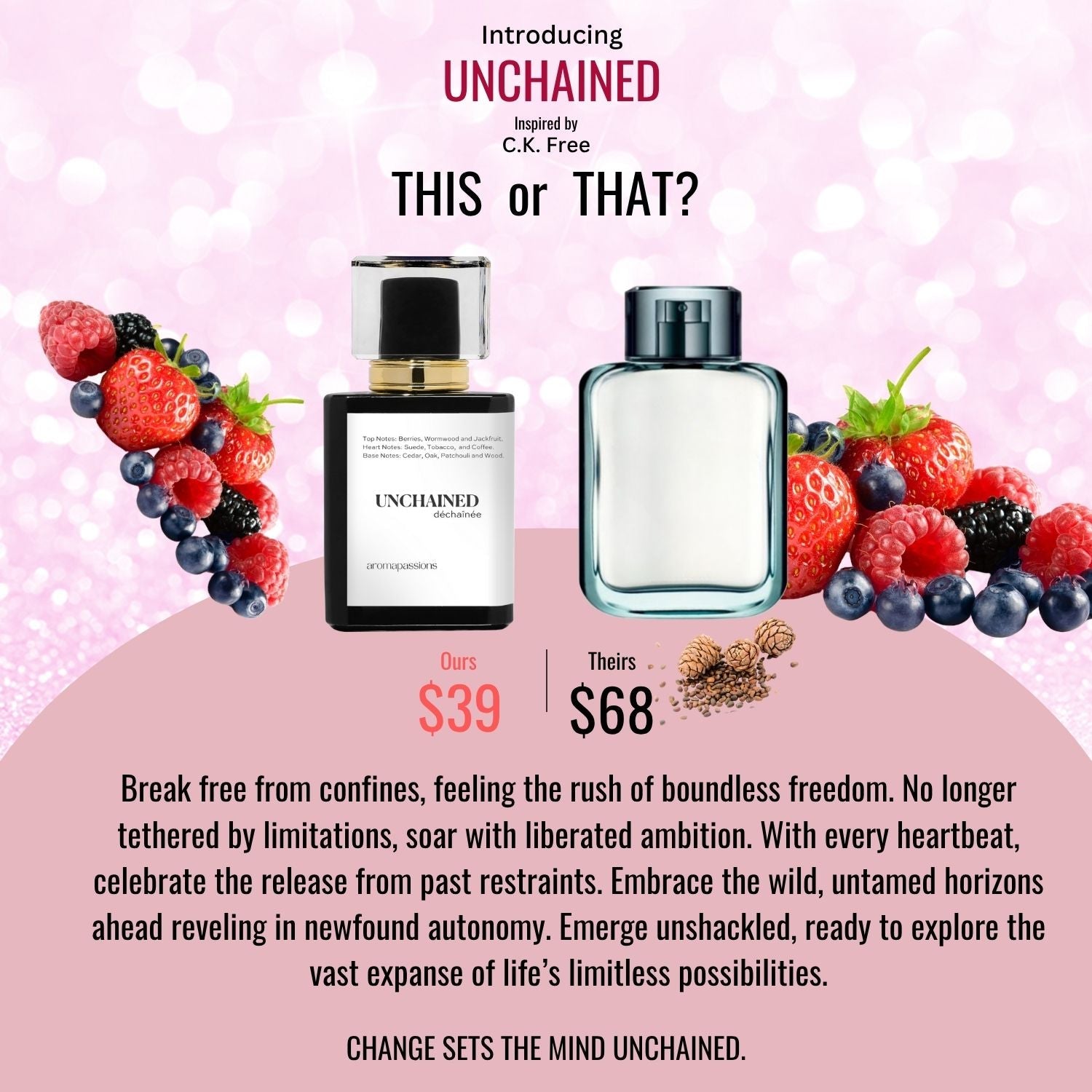 UNCHAINED | Inspired by CALVIN KLEIN FREE | Free Dupe Pheromone Perfume - aromapassions