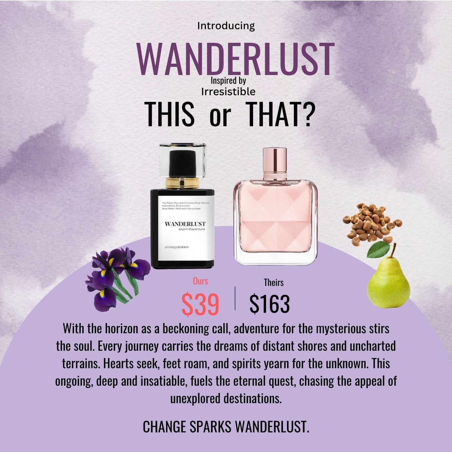 WANDERLUST | Inspired by GIVENCHY IRRESISTIBLE | Irresistible Dupe Pheromone Perfume - aromapassions