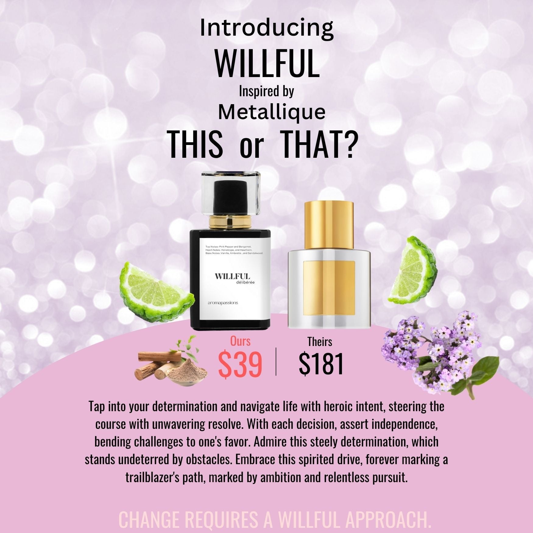 WILLFUL | Inspired by TOM FORD METALLIQUE | Metallique Dupe Pheromone Perfume - aromapassions